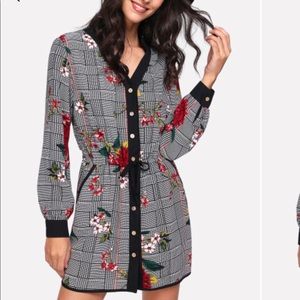 Dresses - Drawstring Printed Dress Dresses - Drawstring Printed Dress